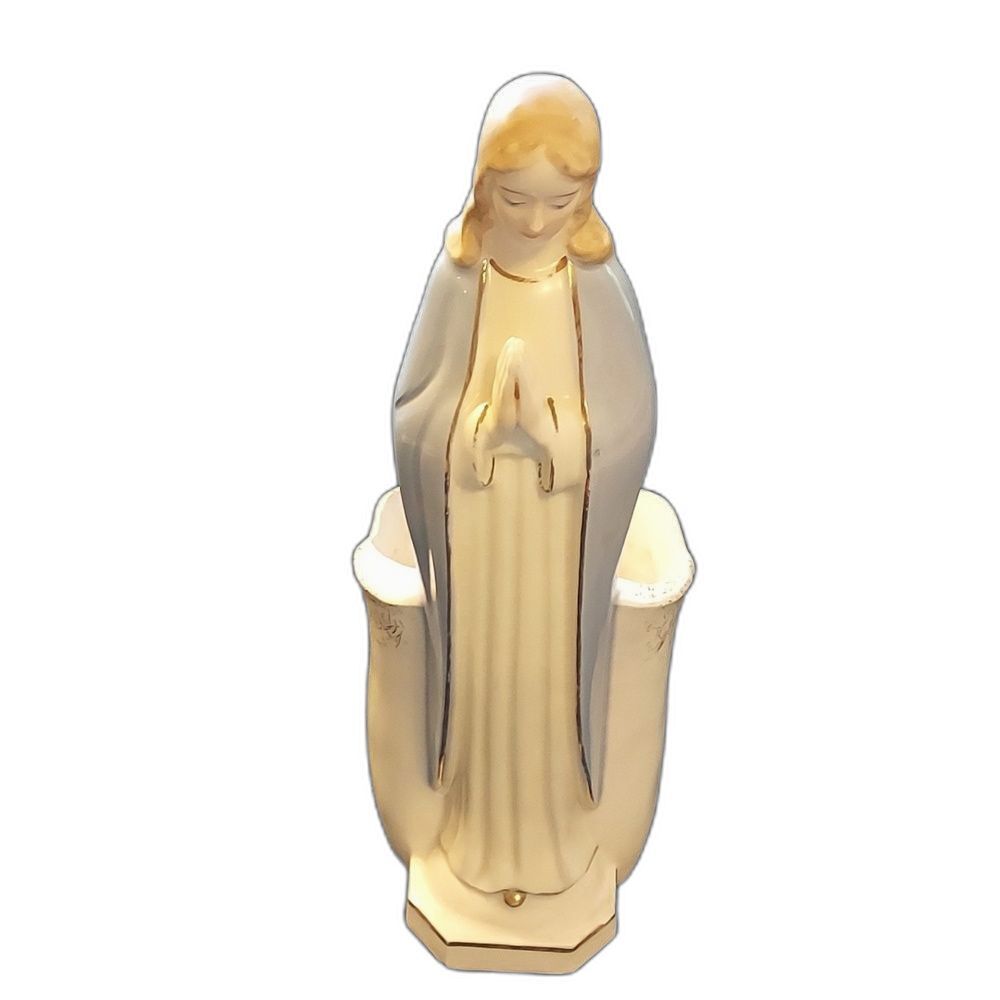 Vintage Mother Mary Madonna ceramic plant flower vase